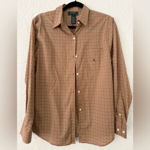 Ralph Lauren Brown Plaid Casual Shirt